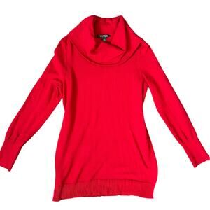 Lauren Ralph Lauren Red Cowl Neck Wool Blend Sweater Size Large Womens